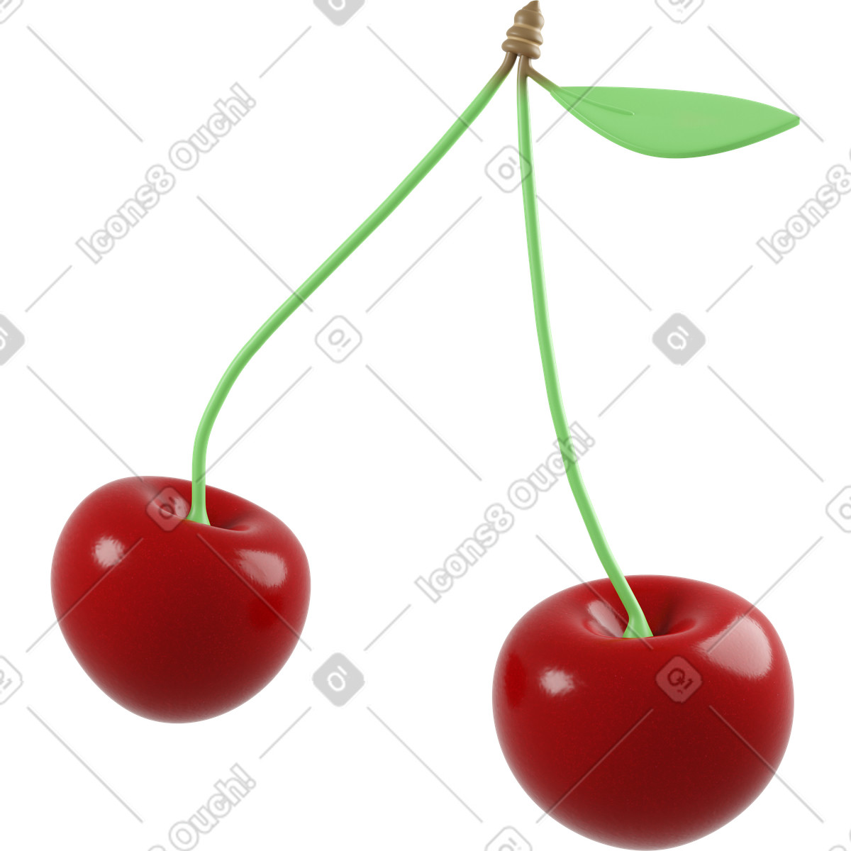 Cherry illustration in 3D Business style download in PNG, SVG