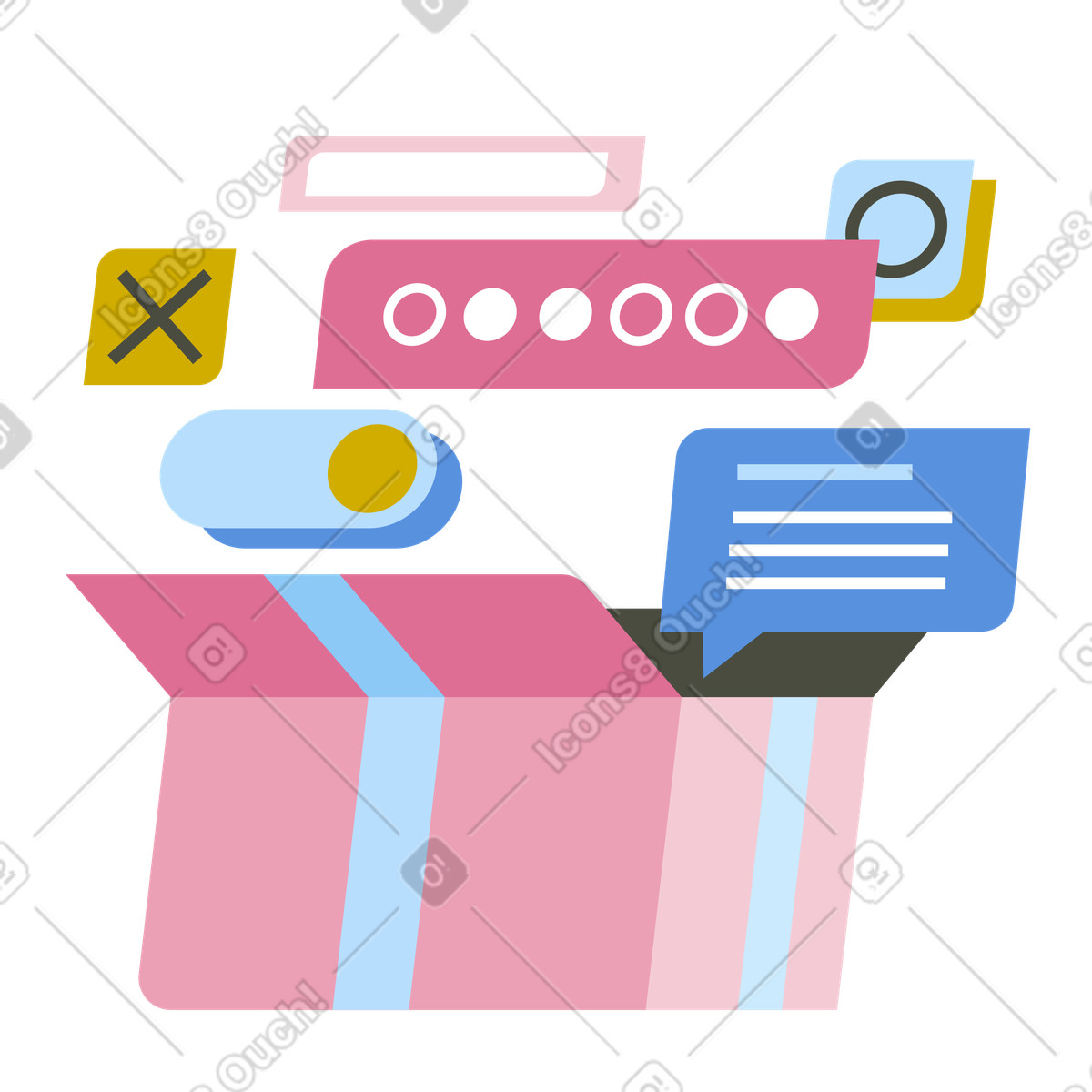 Иллюстрация Ящик с уведомлениями в стиле Vector — скачать в форматах PNG, SVG