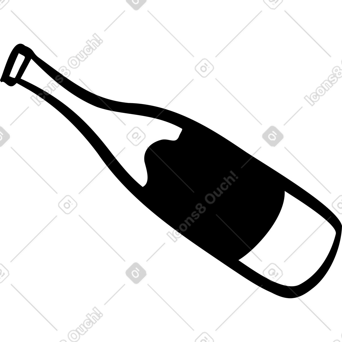 Ilustración Botella de vidrio en estilo Journal a descargar en PNG y SVG