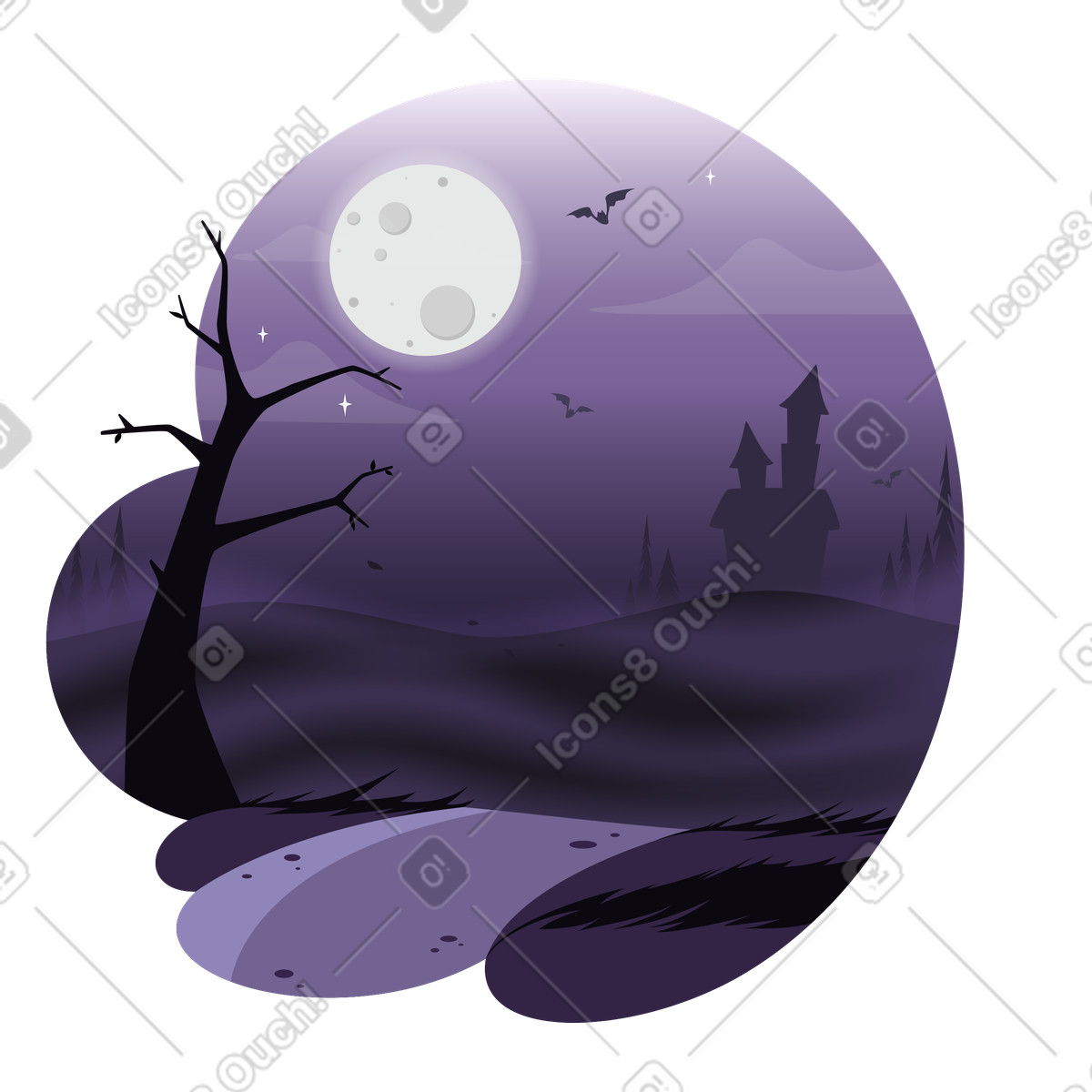 Halloween background illustration in Vivid style download in PNG, SVG