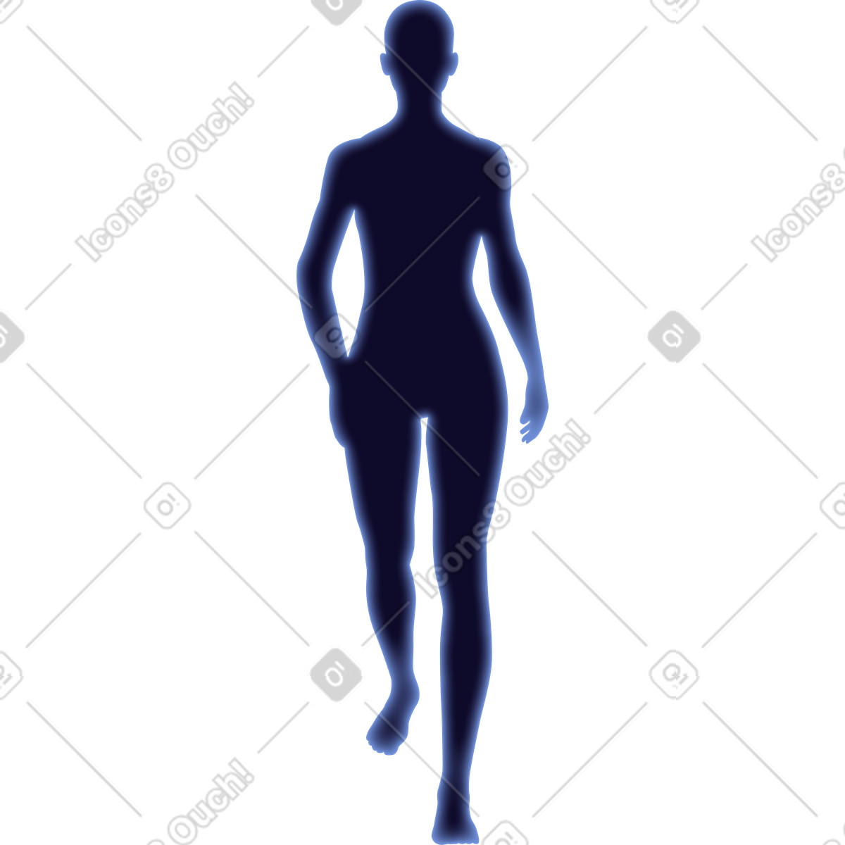 Ilustração de Dark silhouette of walking woman em no estilo Dimension para baixar em PNG, SVG