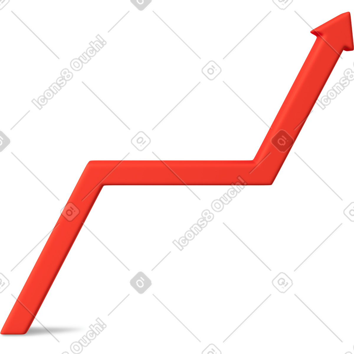 Ilustración Red increase arrow chart en estilo 3D Business a descargar en PNG y SVG