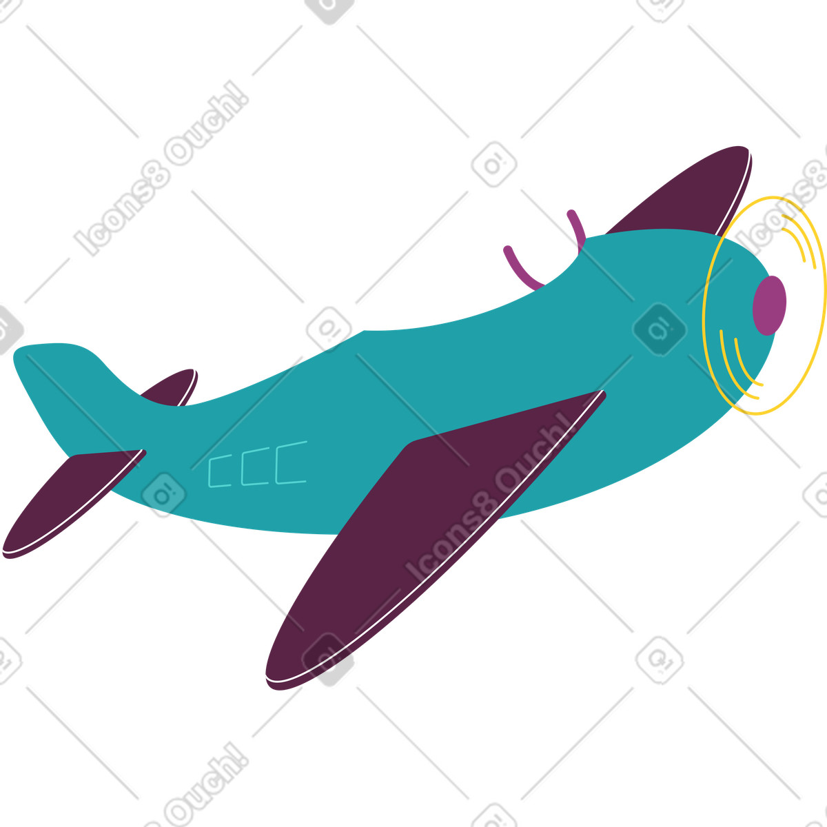 Aereo illustrazione in stile Sammy scarica in PNG, SVG