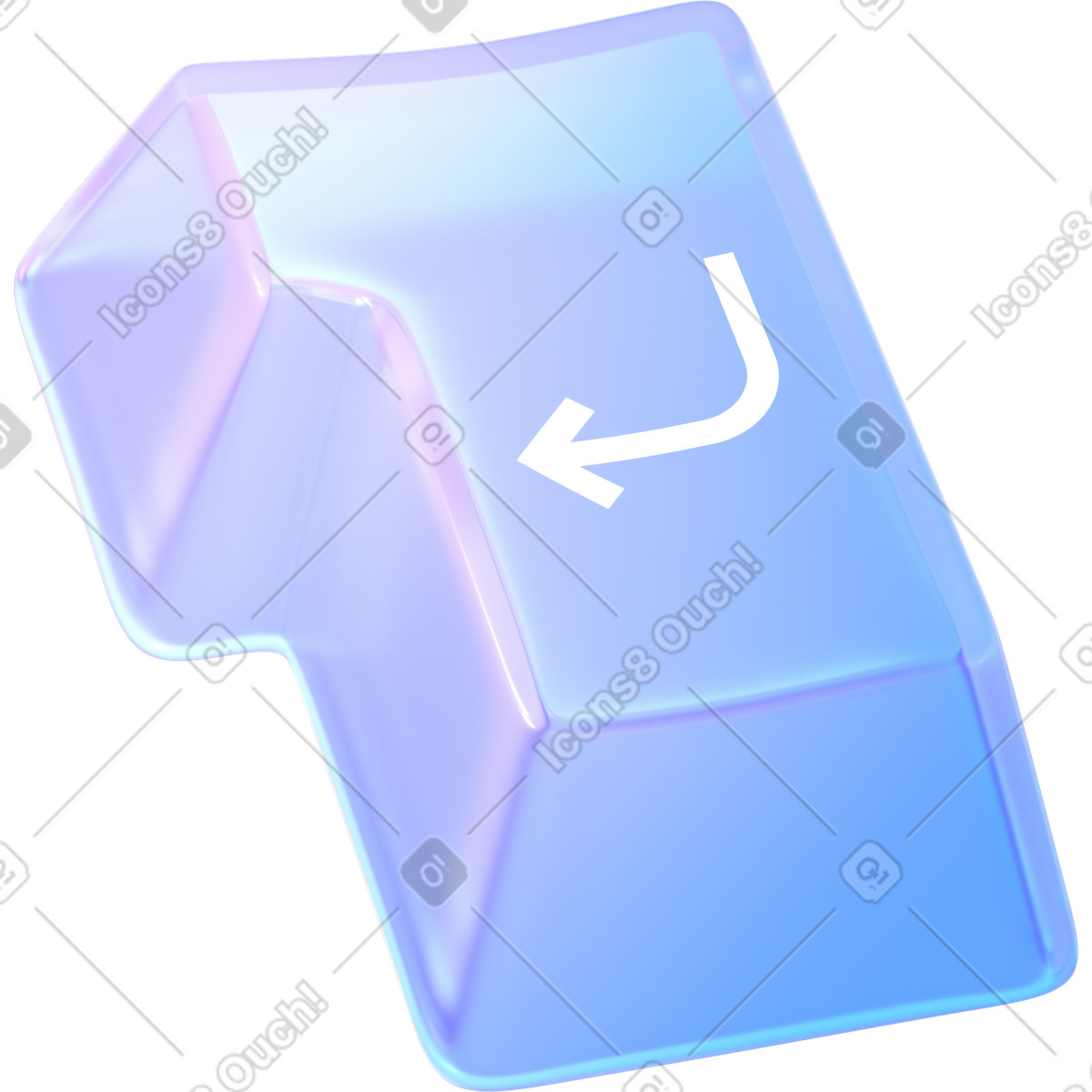 Glass enter button illustration in 3D Glassy style download in PNG, SVG