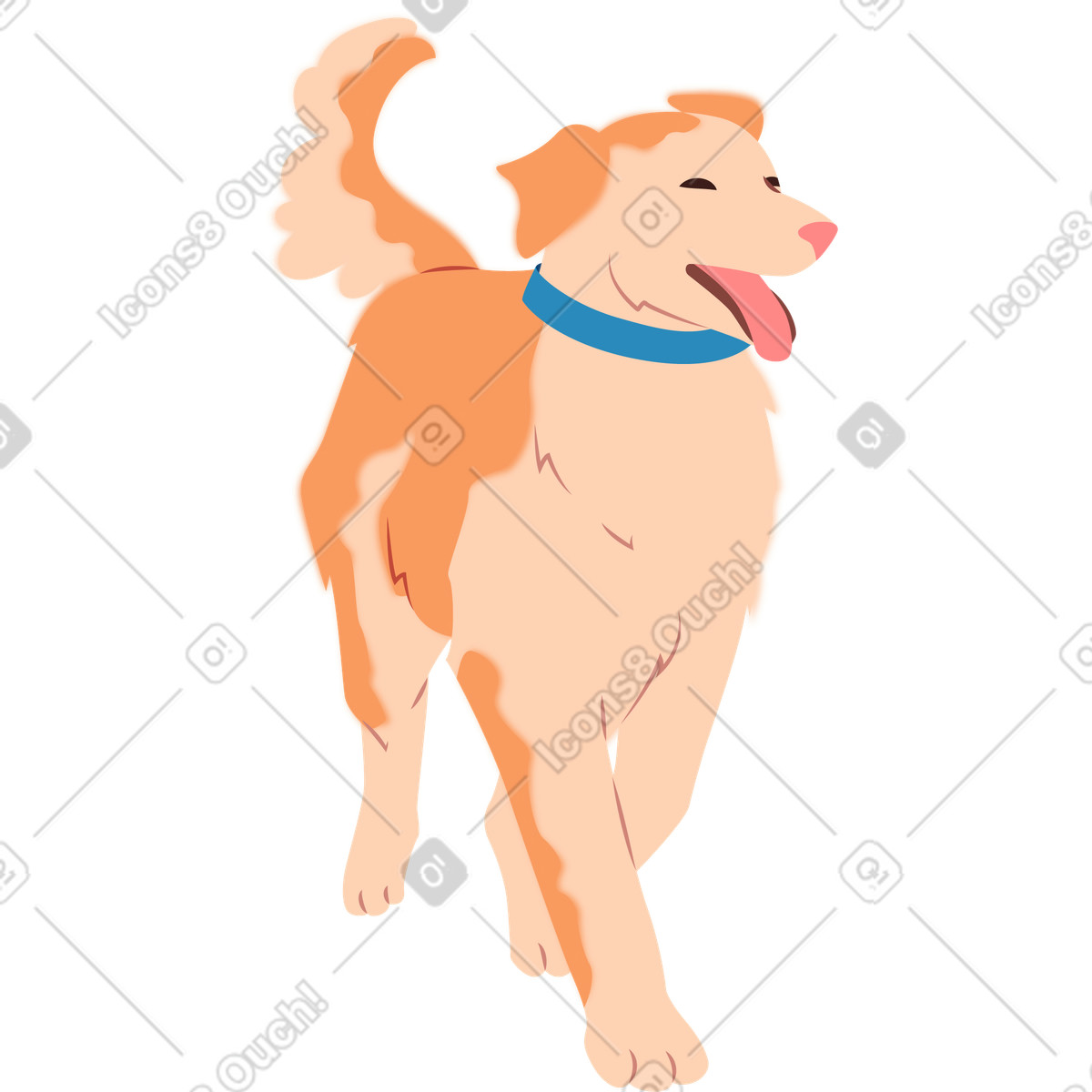 Ilustração de Cachorro correndo em no estilo Everyday para baixar em PNG, SVG