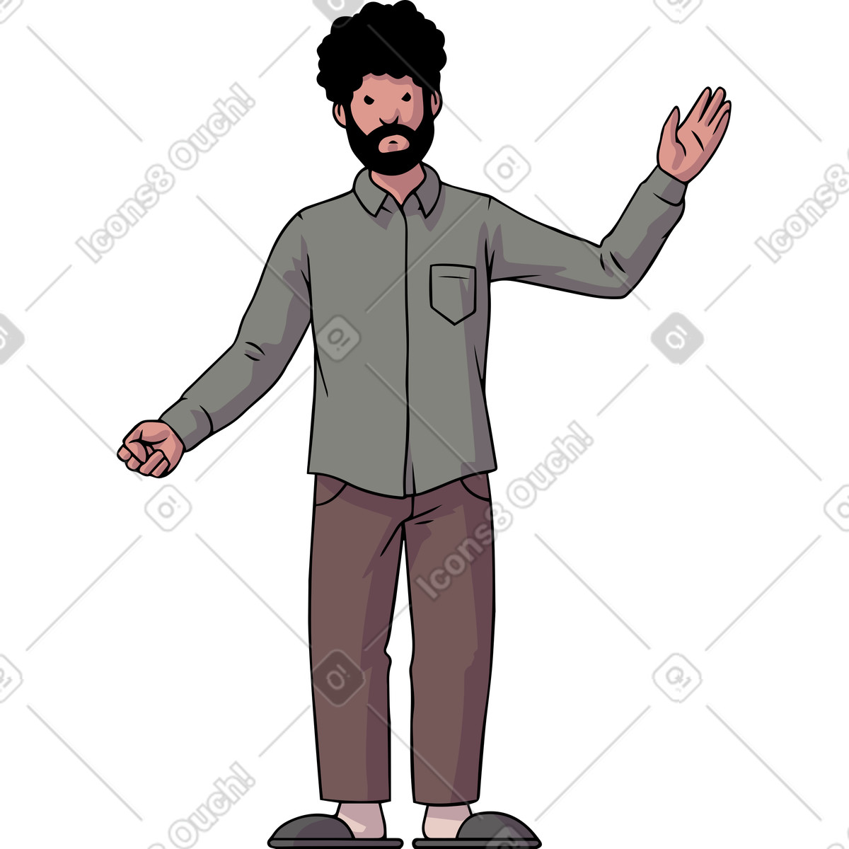 Mann-Illustration im Eastwood-Stil als Download in PNG, SVG