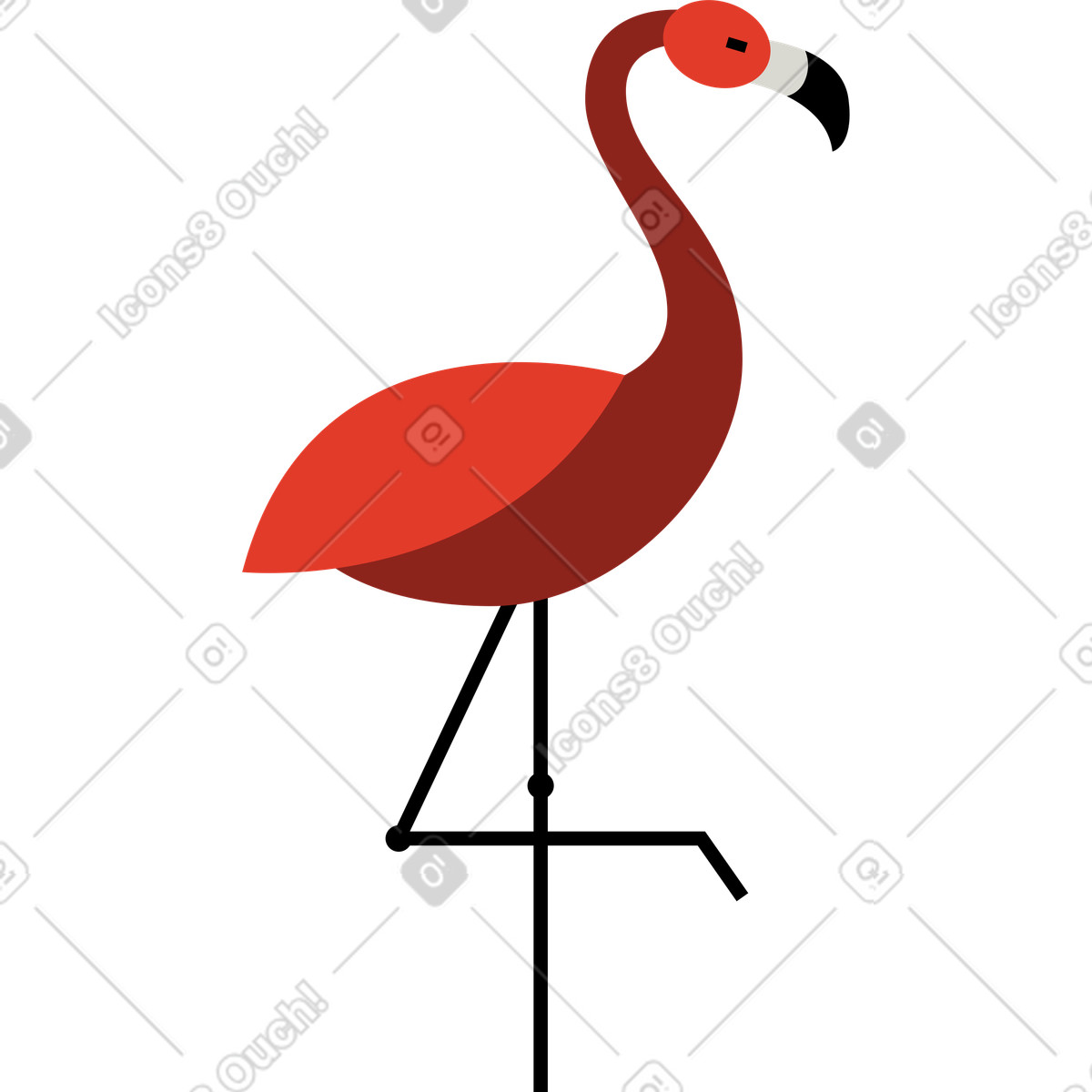 Ilustração de Flamingo em no estilo Burgundy para baixar em PNG, SVG