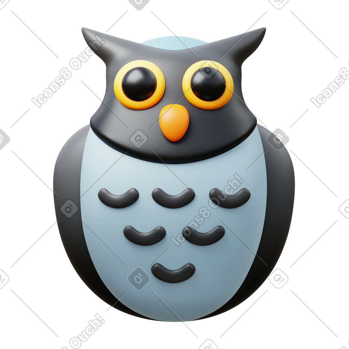 下载 3D Fluency 风格的 Owl 插画，支持 PNG、SVG 格式