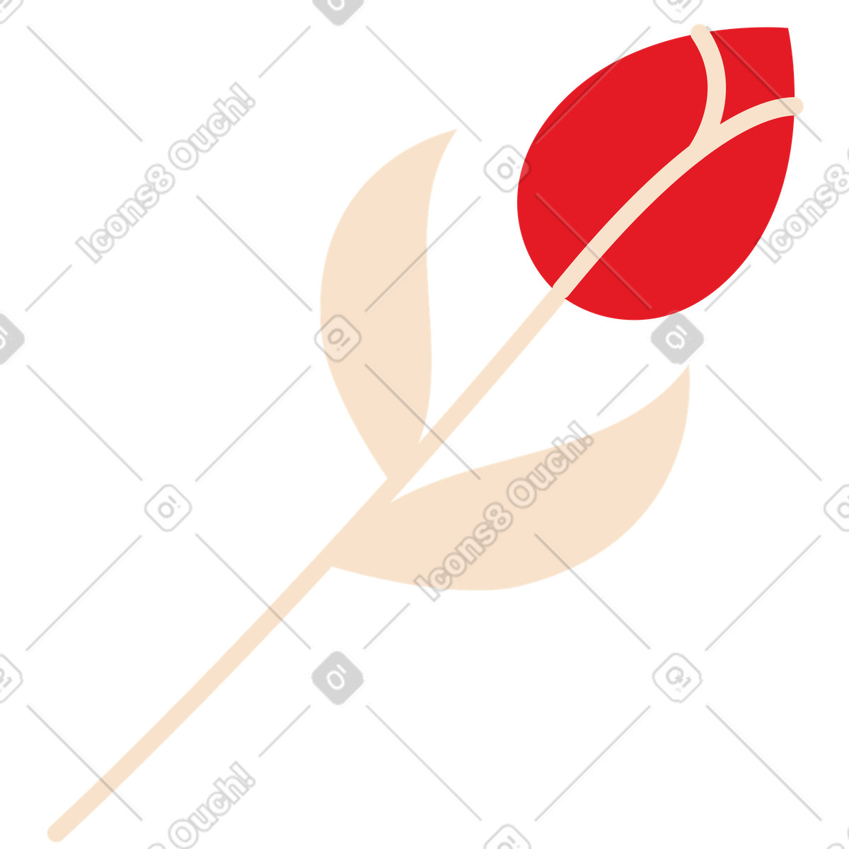 Ilustración Tulipán en estilo Folks a descargar en PNG y SVG