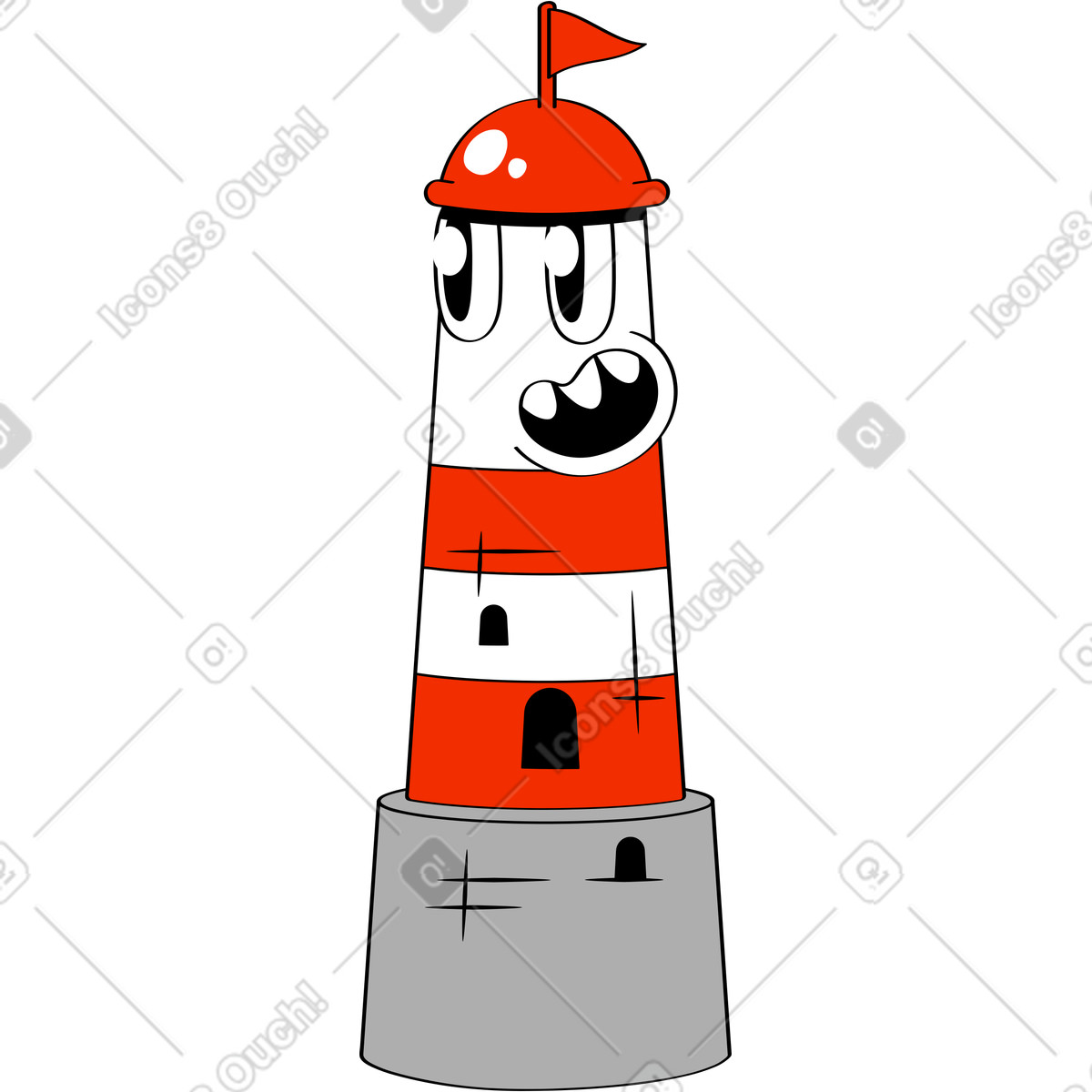 Ilustração de Farol em no estilo Looney para baixar em PNG, SVG