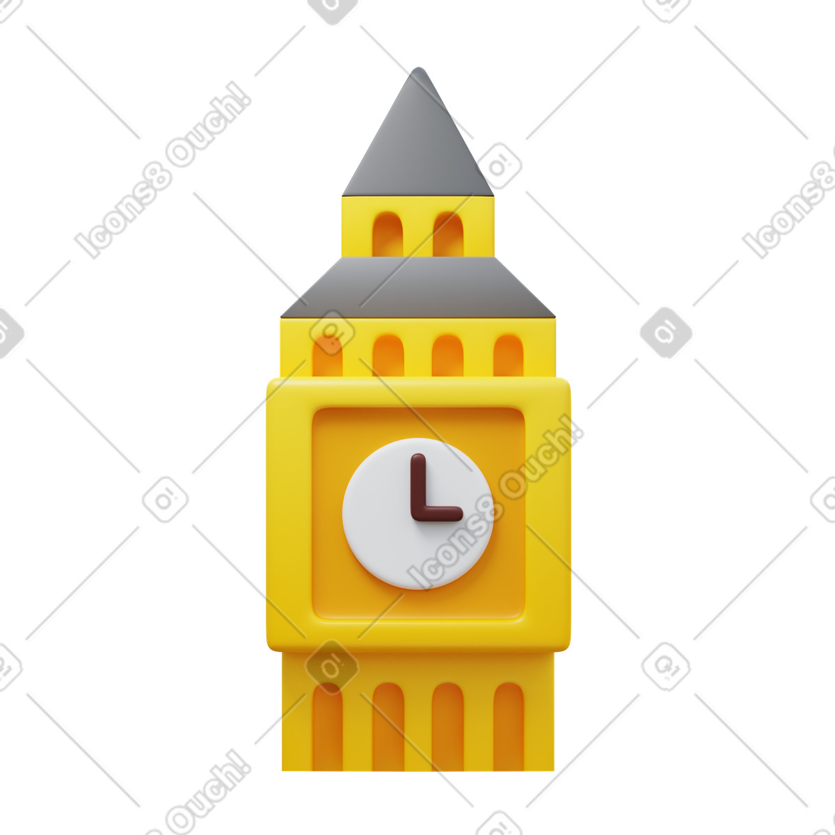 3D Fluency 스타일의 Big ben 일러스트레이션 PNG, SVG 다운로드