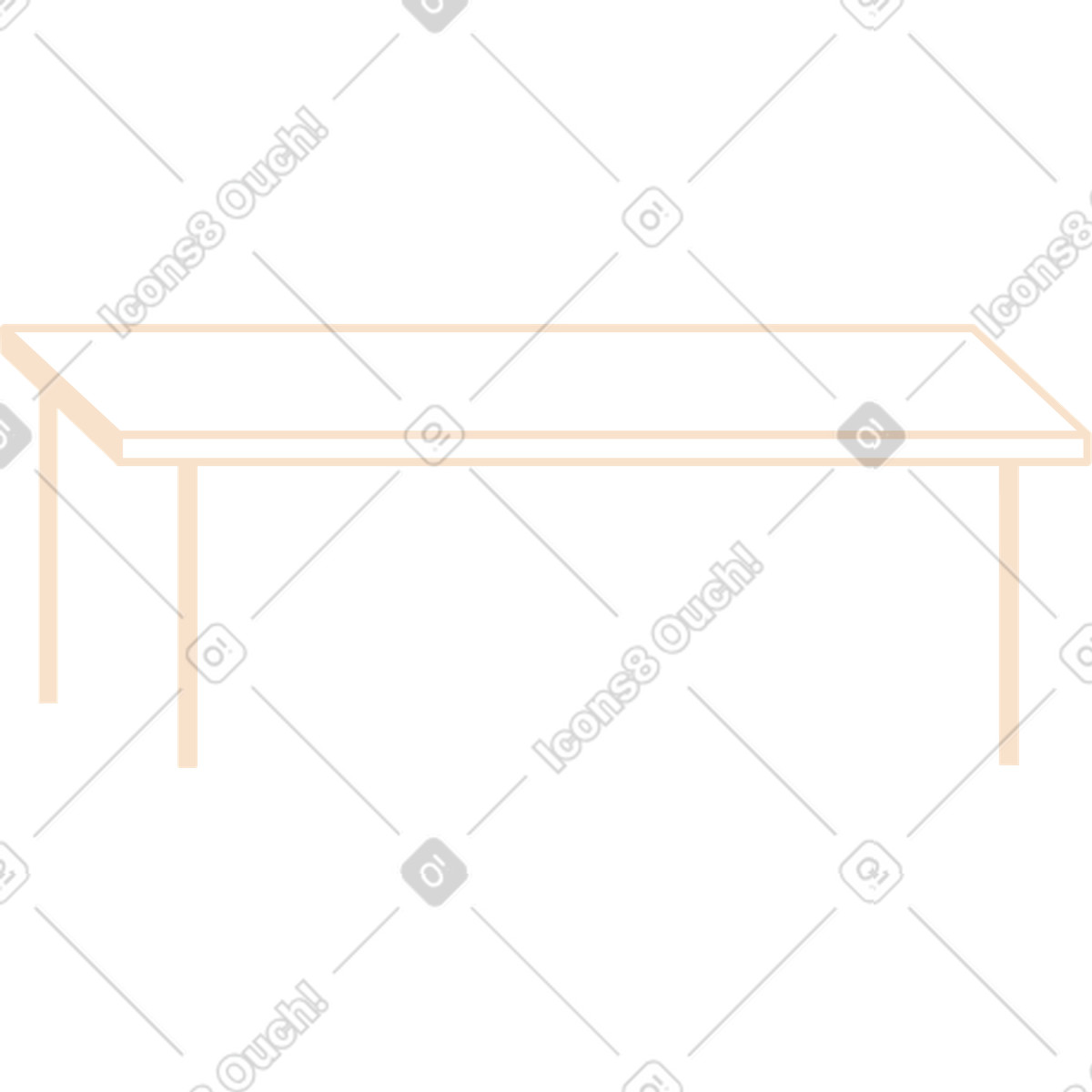 Großer tisch-Illustration im Folks-Stil als Download in PNG, SVG