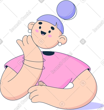 Girl waiting animated illustration in GIF, Lottie (JSON), AE