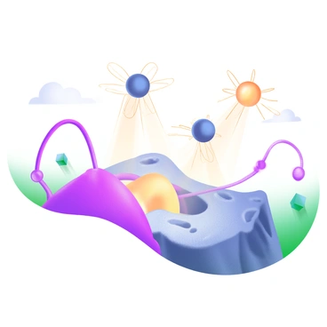 An illustration showing "electrons" depicted as small, glowing spheres with dynamic trails of light, energetically falling towards a "surface" below. The surface appears textured, with visible details like craters and grooves, reflecting the incoming light from the electrons. Surrounding the scene, there are abstract representations of energy waves and fields, enhancing the visual impact of the rain of electrons. The overall composition captures the sense of movement and energy in the interaction between the electrons and the surface.
