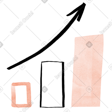 Growing bar chart with upward trend, Business growth and financial success animated illustration in GIF, Lottie (JSON), AE
