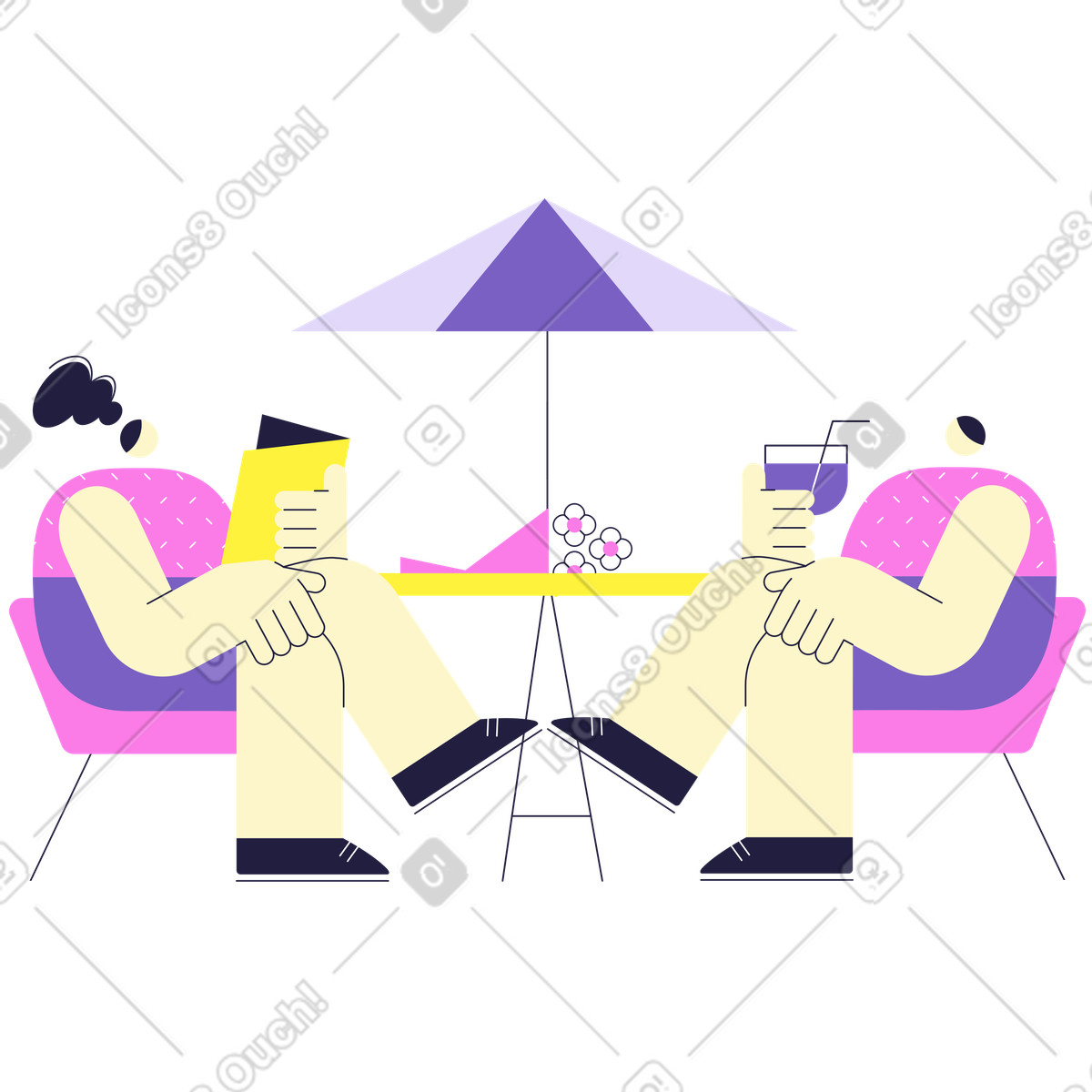 Ein date in einem caf&eacute;-Illustration in PNG, SVG
