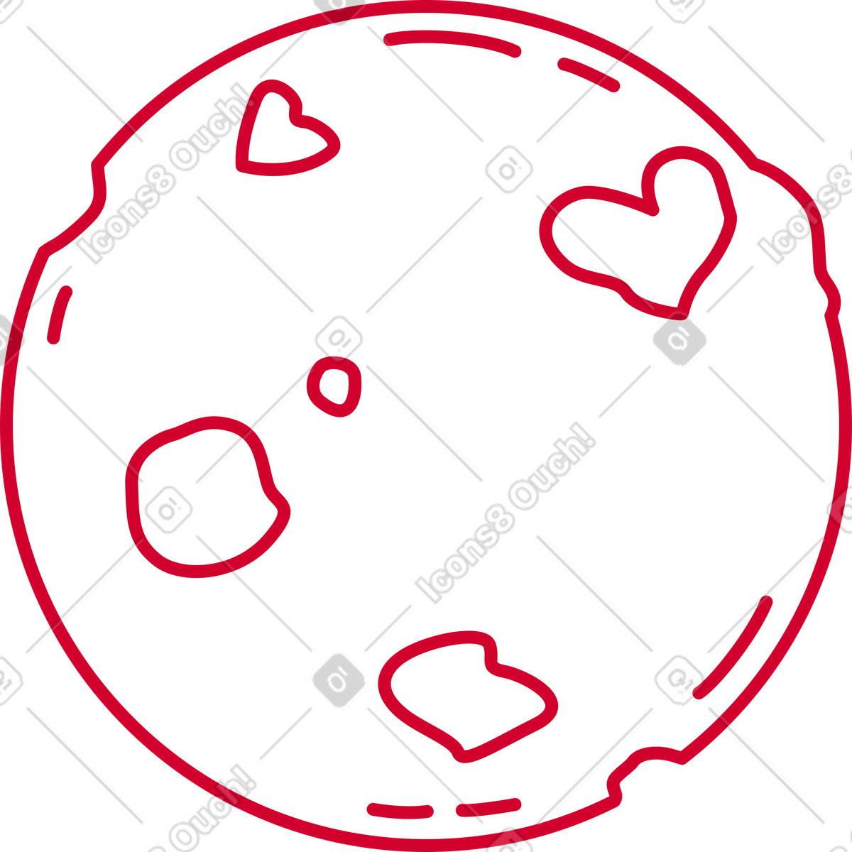 Ilustración Luna llena en estilo Ruby a descargar en PNG y SVG