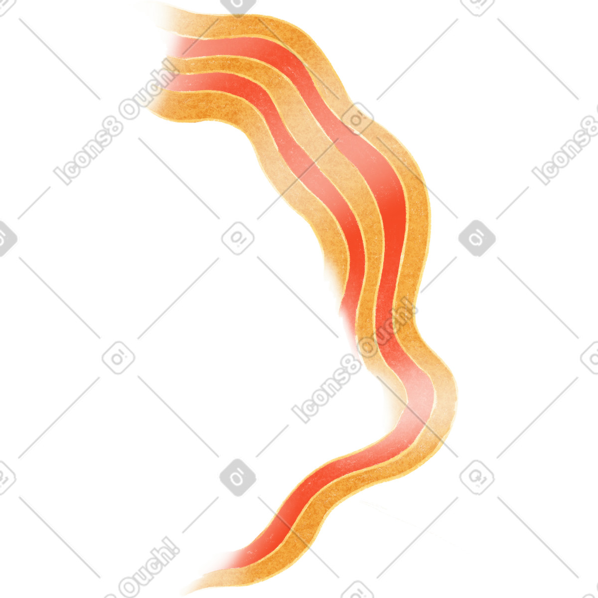 Yellow-red curved stripes illustration in Gleam style download in PNG, SVG