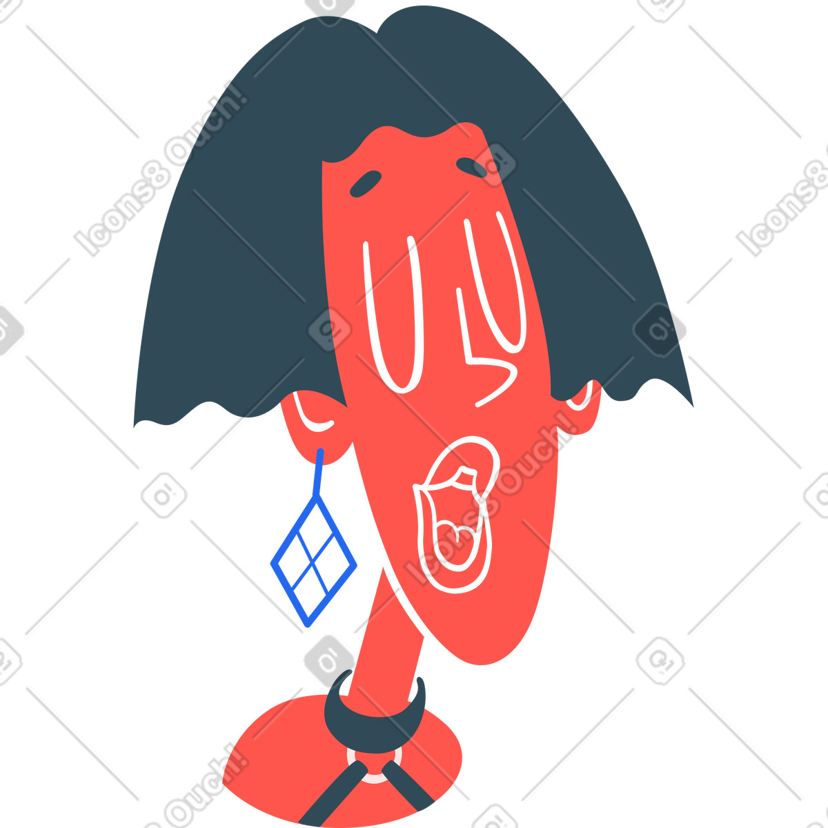 Frau-Illustration im Kingdom-Stil als Download in PNG, SVG