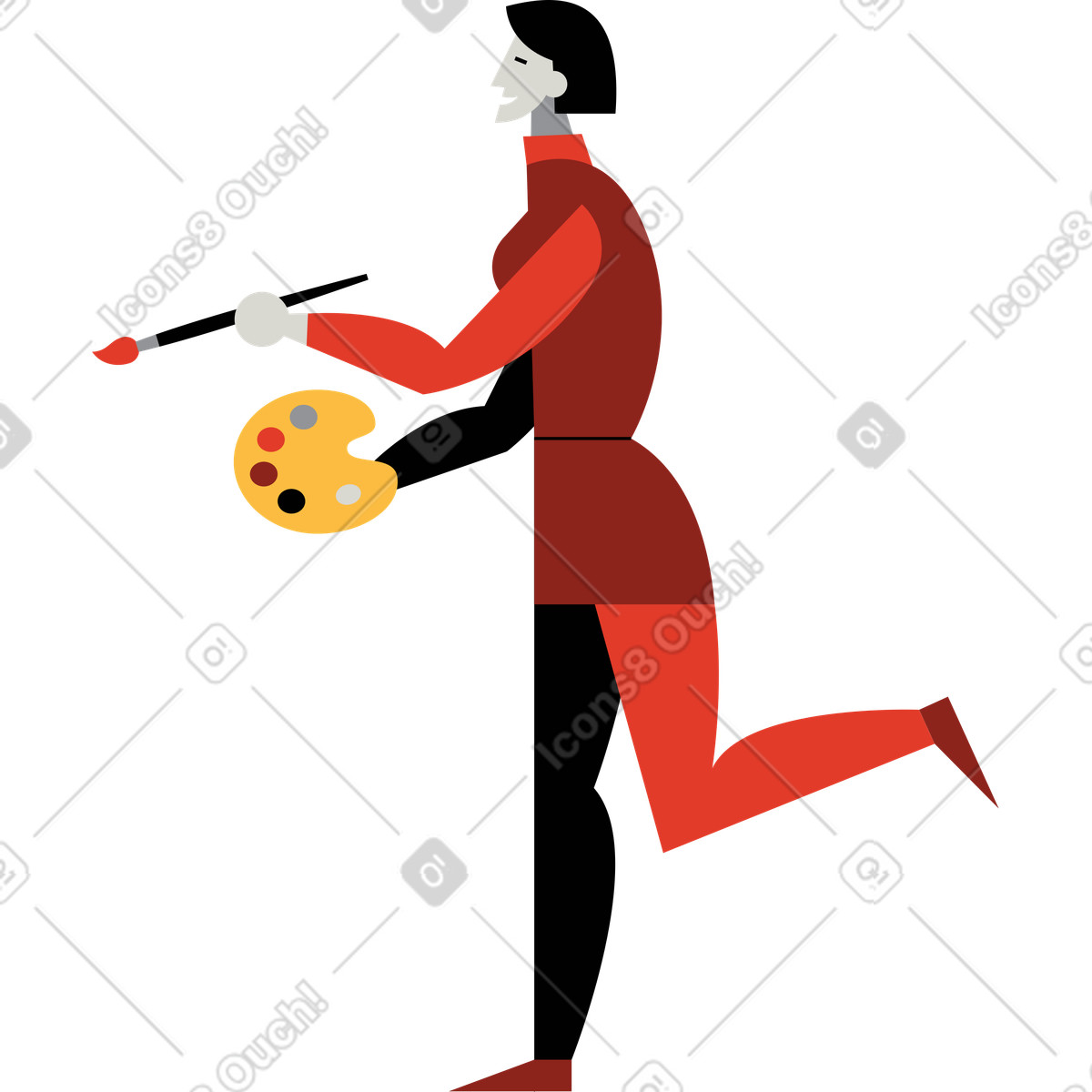 Illustration Artiste dans le style Burgundy à télécharger aux formats PNG, SVG
