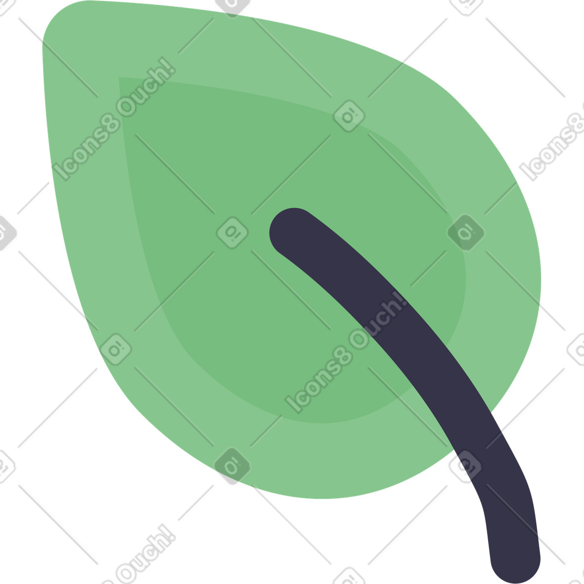 Blatt-Illustration im Stripy-Stil als Download in PNG, SVG