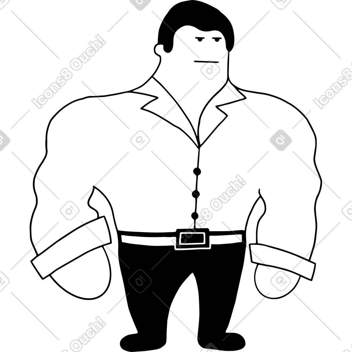 Ilustración Empleado fuerte en estilo Dudes a descargar en PNG y SVG