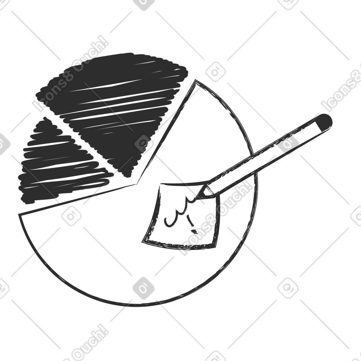 Graphite スタイルの Pie Chart Analysis with Notes のイラストをPNG、SVG形式でダウンロード