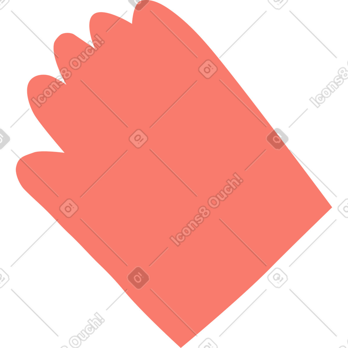 Die handsilhouette ist minimalistisch geformt mit abgerundeten fingern und handfläche.-Illustration im Bold People-Stil als Download in PNG, SVG