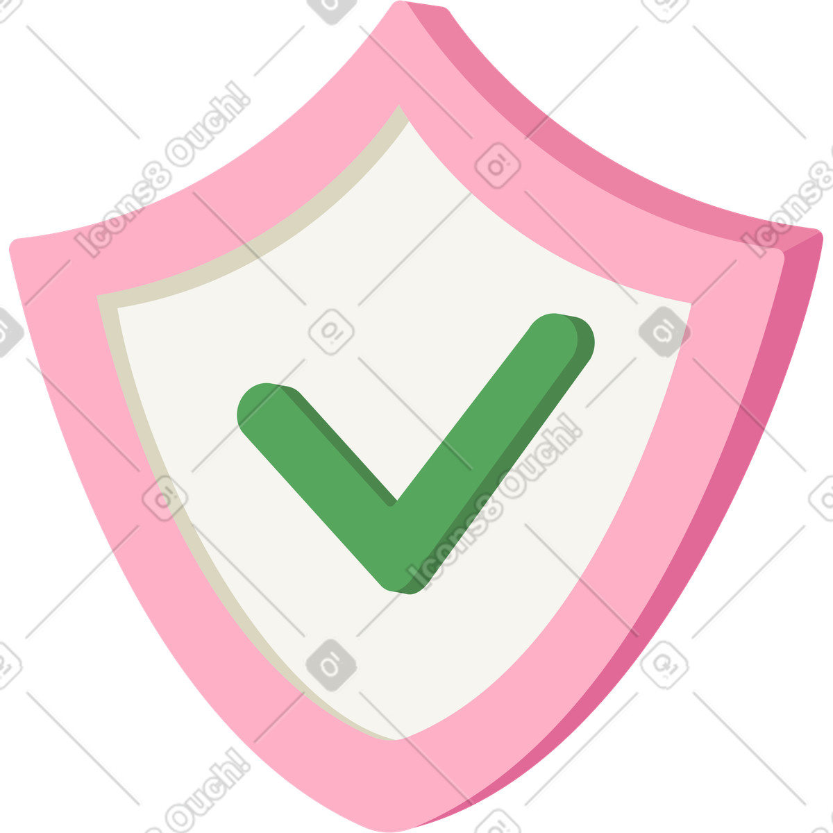 Segno di spunta nello scudo illustrazione in stile Social scarica in PNG, SVG