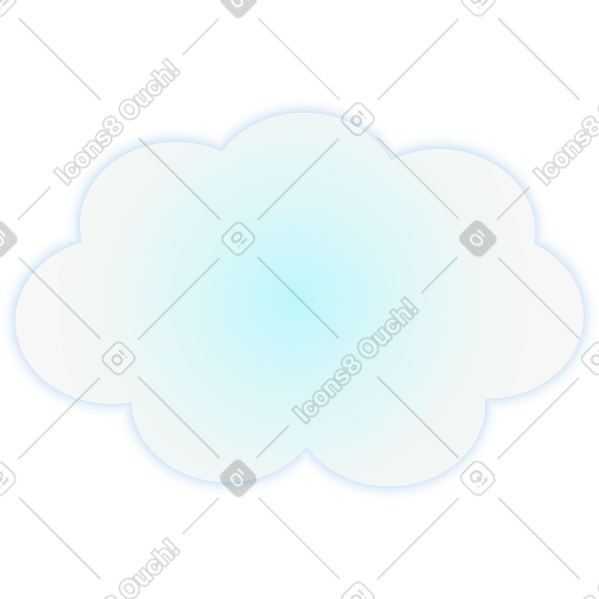 Cloud illustration in Isotech style download in PNG, SVG