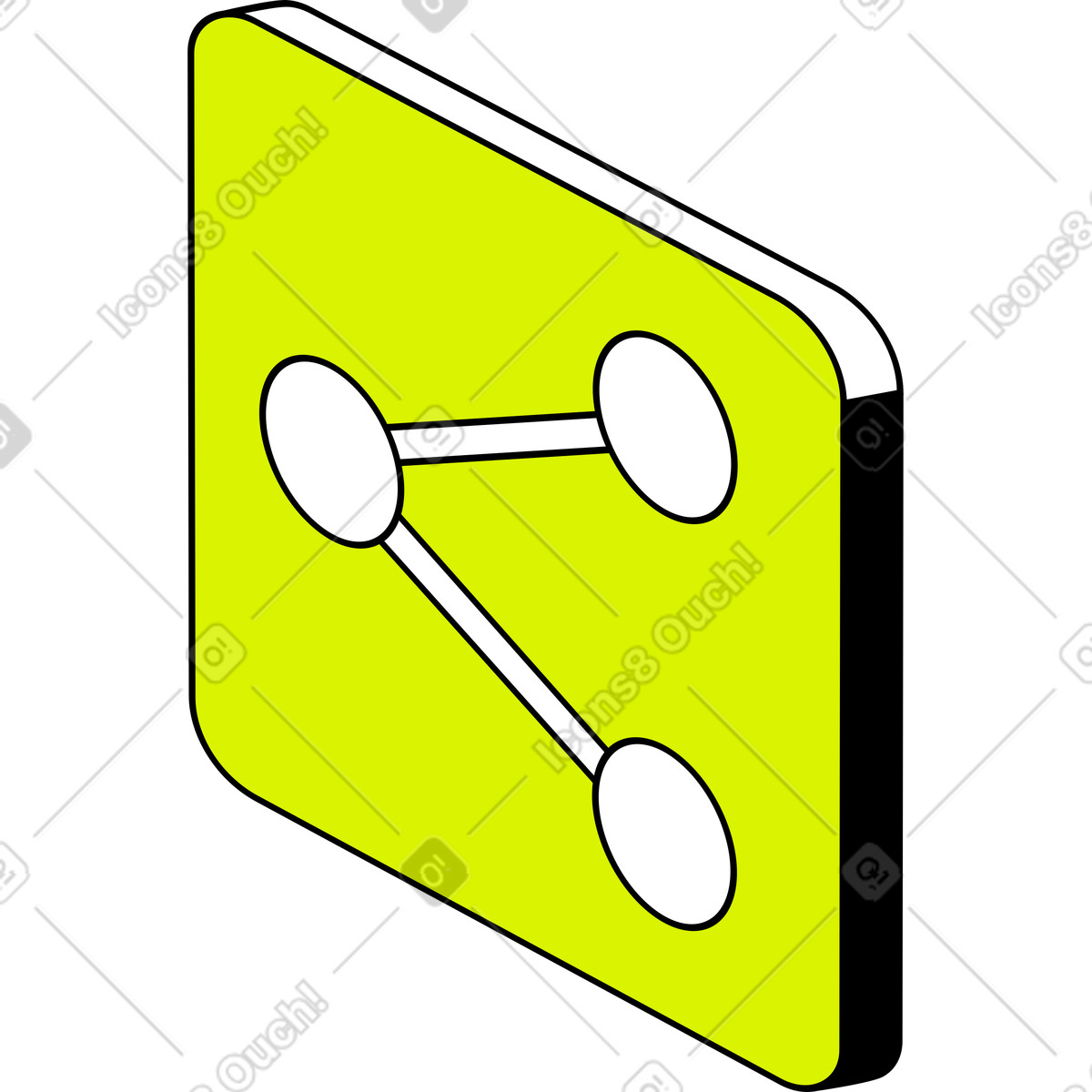 Sharing symbol illustration in Isometric style download in PNG, SVG