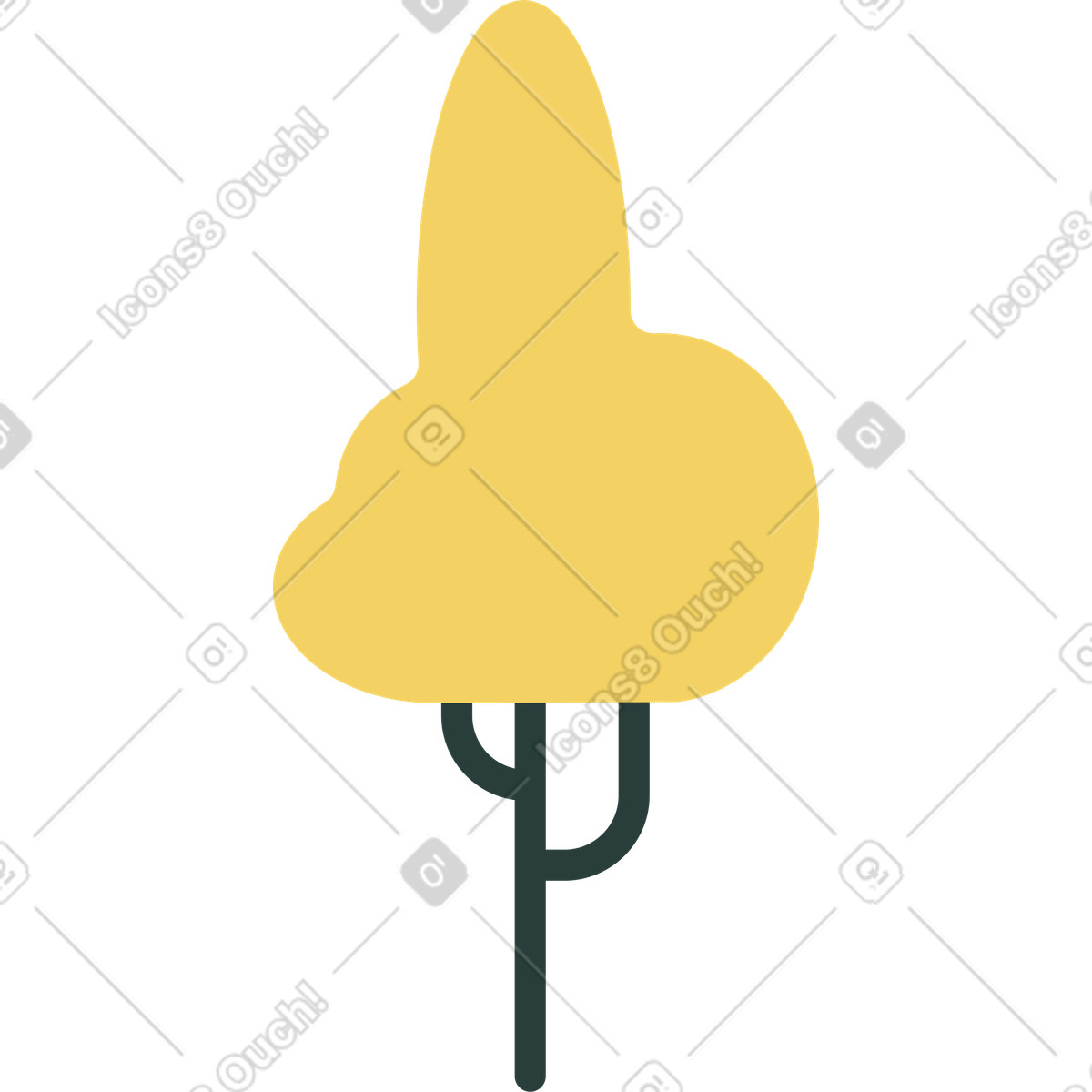 Macaroni 스타일의 나무 일러스트레이션 PNG, SVG 다운로드