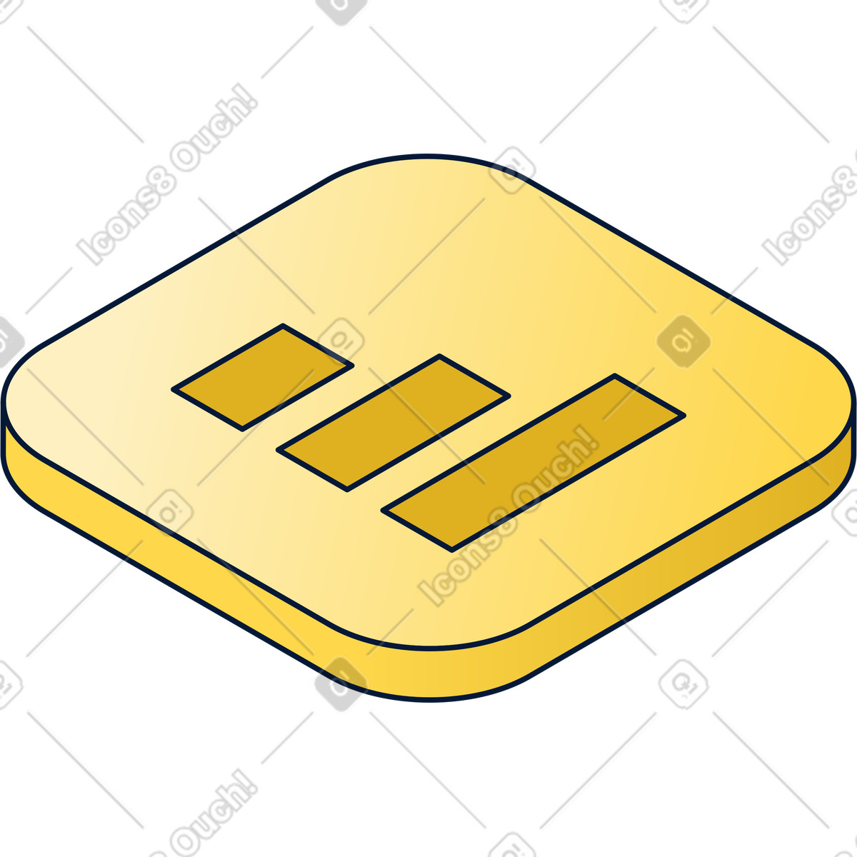 Graph icon isometric illustration in Neat style download in PNG, SVG