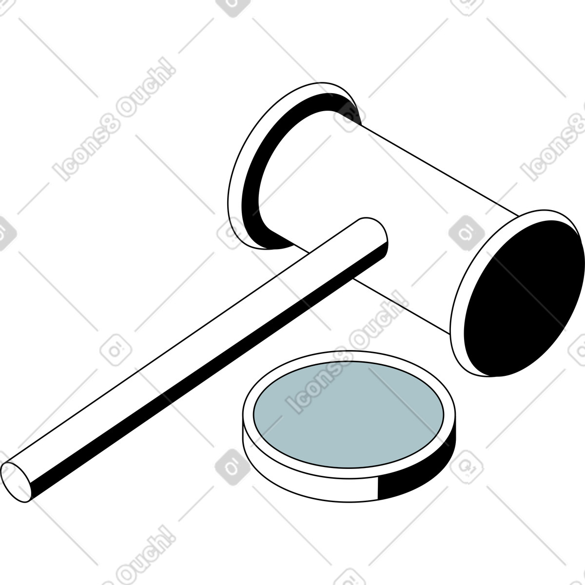Judge's hammer illustration in Isometric style download in PNG, SVG