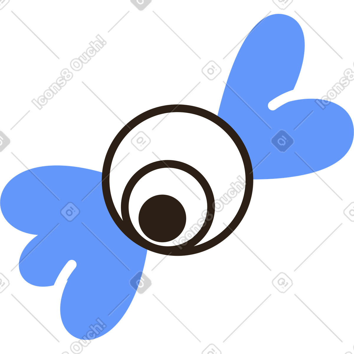 Eye with wings illustration in Plain style download in PNG, SVG
