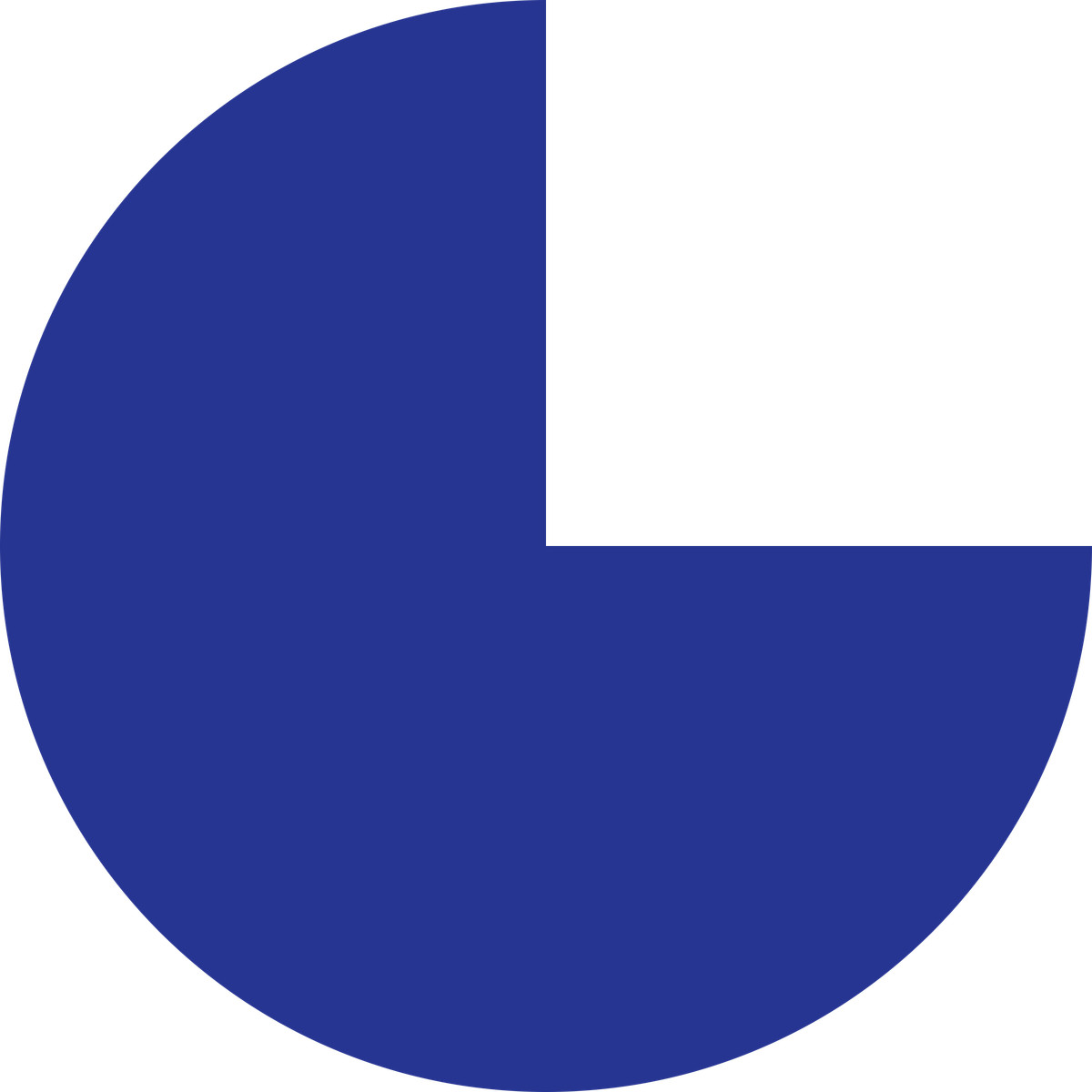 Pie chart dark blue illustrazione in stile Fogg scarica in PNG, SVG