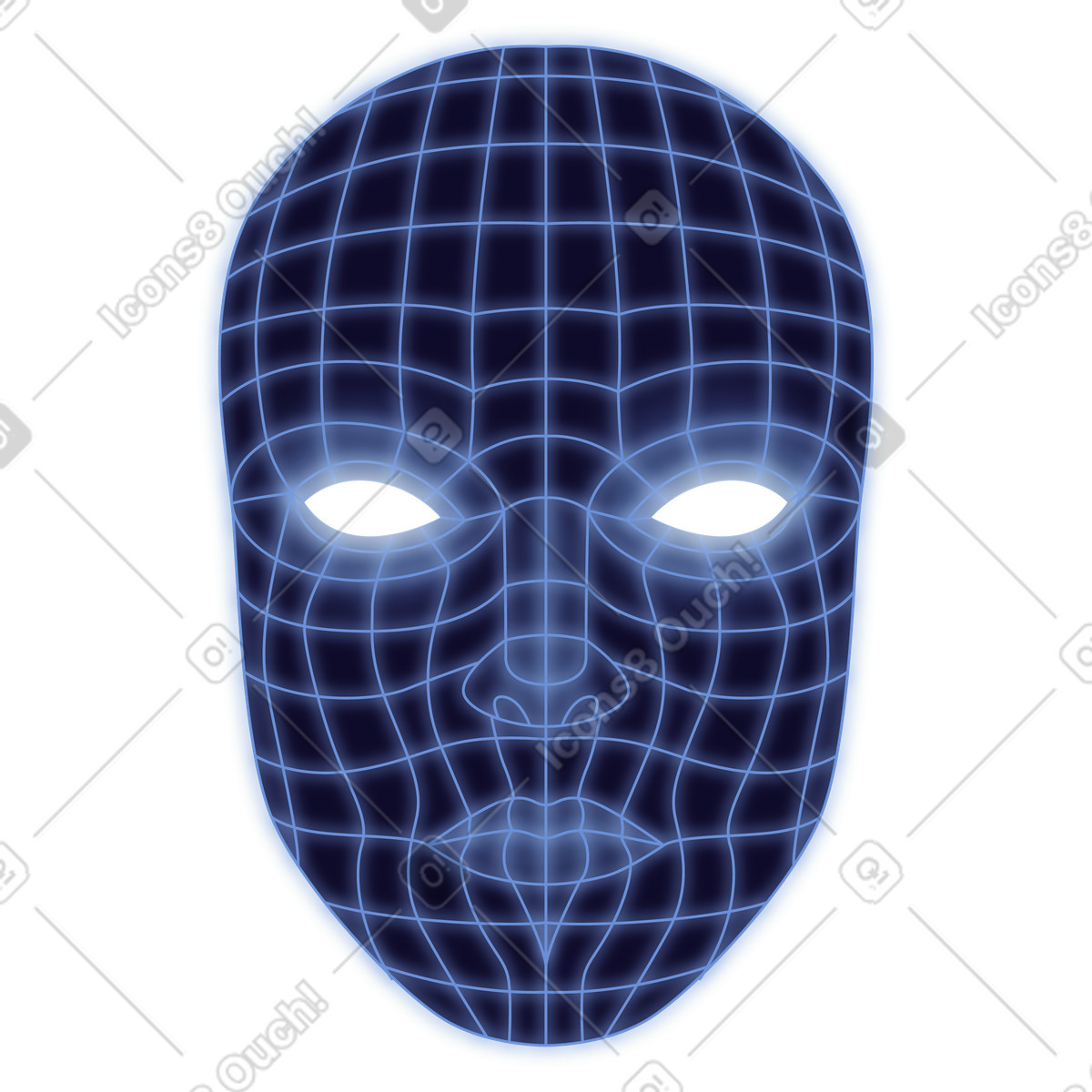 Dimension 스타일의 Face recognition biometric grid for digital identity and security authentication 일러스트레이션 PNG, SVG 다운로드
