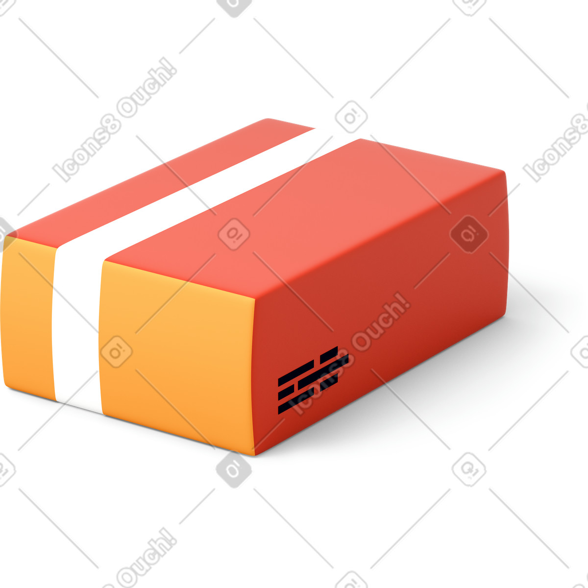 Ilustración Red taped cardboard box en estilo 3D Flame a descargar en PNG y SVG