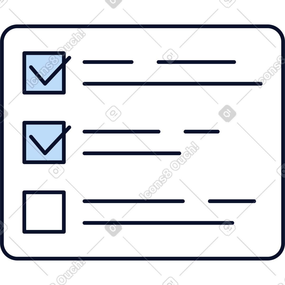 Checkliste-Illustration im Flexy-Stil als Download in PNG, SVG