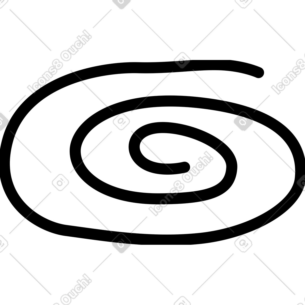 Schwarze locke-Illustration im Twirl-Stil als Download in PNG, SVG