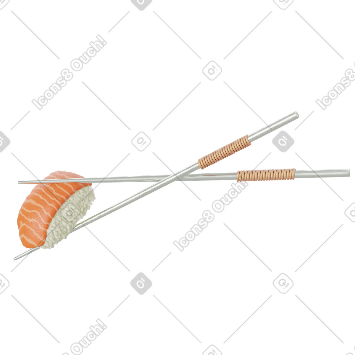 Sushi chopsticks illustration in 3D Modern style download in PNG, SVG
