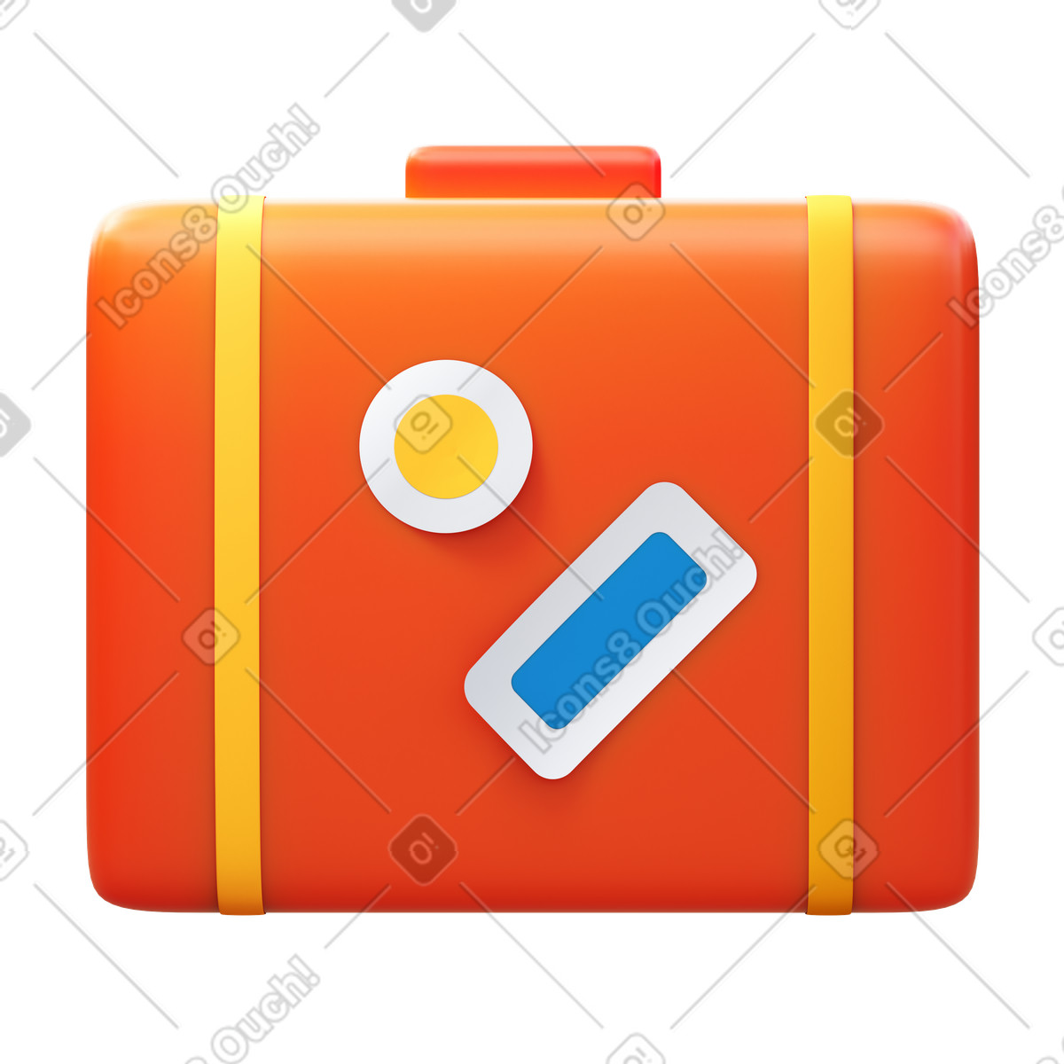 Orange suitcase illustrazione in stile 3D Fluency scarica in PNG, SVG