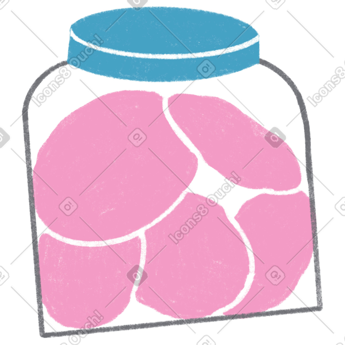 Jar with cookie-Illustration im Tutti-Stil als Download in PNG, SVG