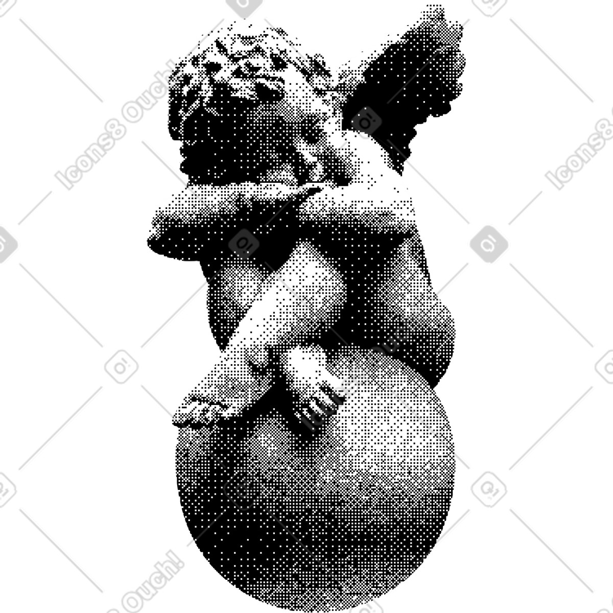 Scultura di angelo illustrazione in stile Bitmap scarica in PNG, SVG