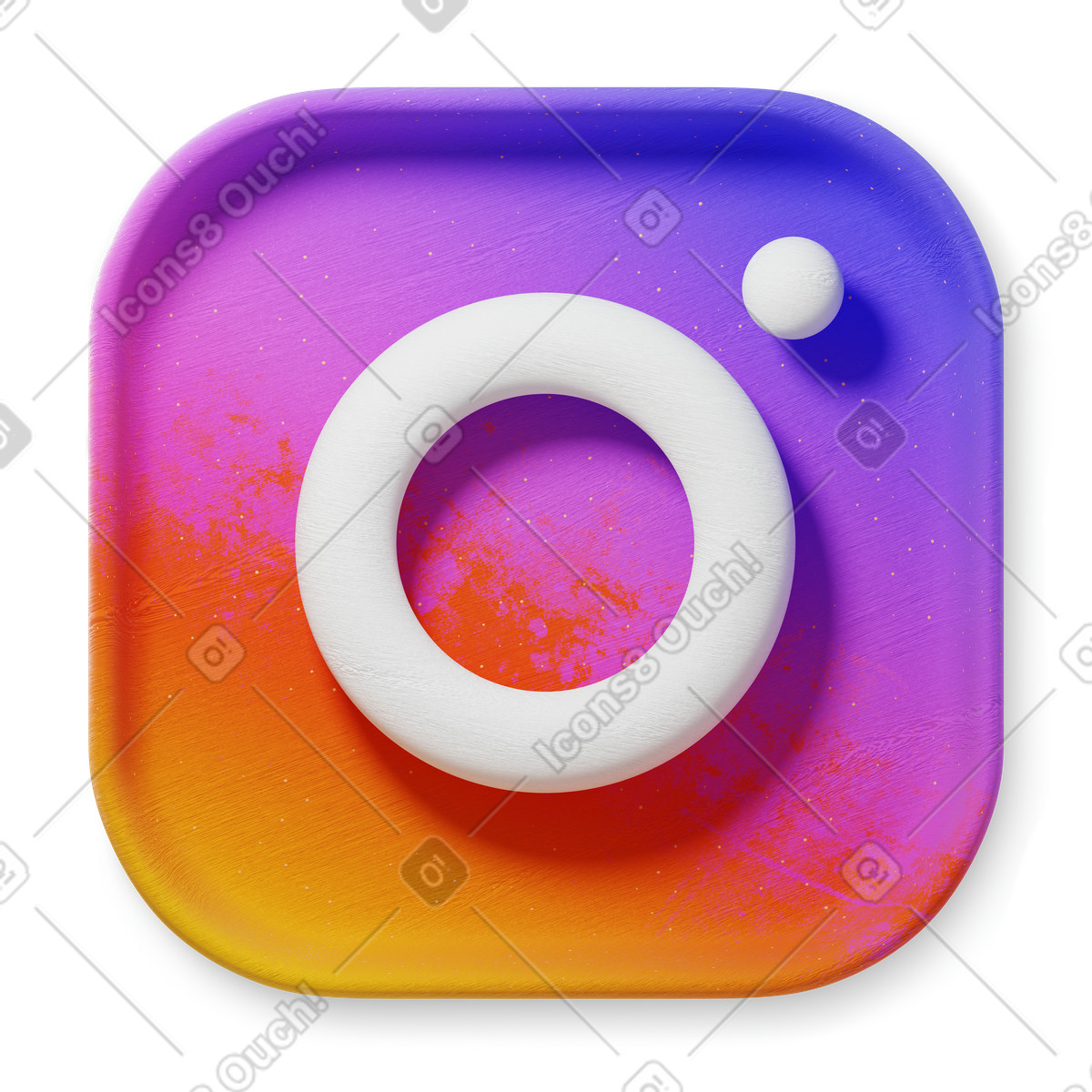 Colorful camera for Instagram social media app icon illustration in 3D Microsoft Fluent style download in PNG, SVG