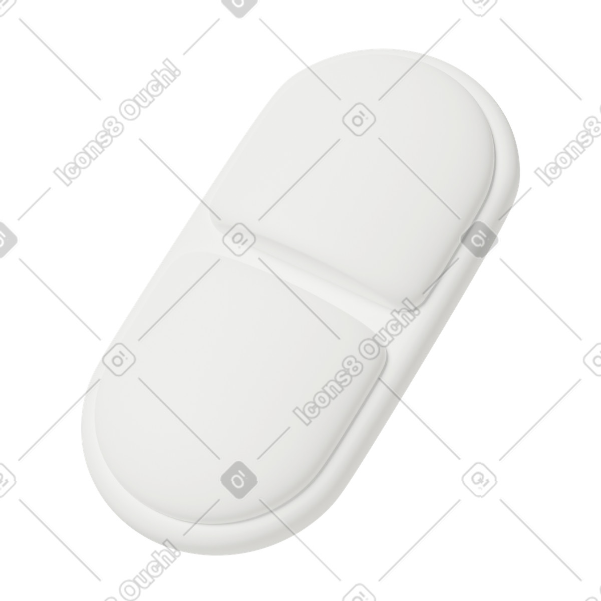 3D Casual life スタイルの White pill のイラストをPNG、SVG形式でダウンロード