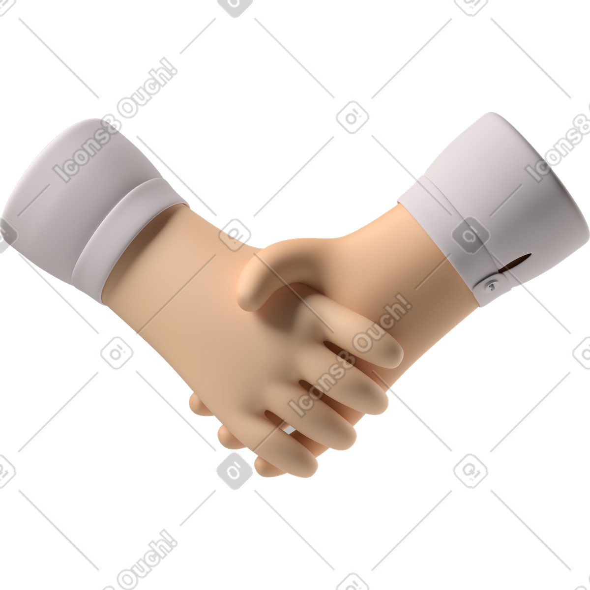 Stretta di mano pelle pallida e mani bianca illustrazione in stile 3D Hands Fun&Wild scarica in PNG, SVG