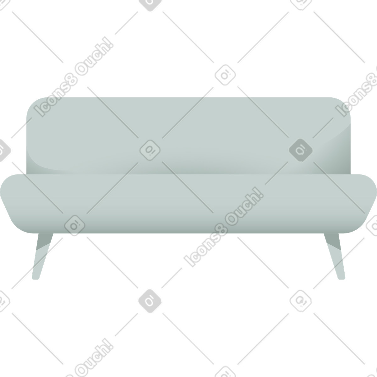 Small sofa with back illustration in Office style download in PNG, SVG