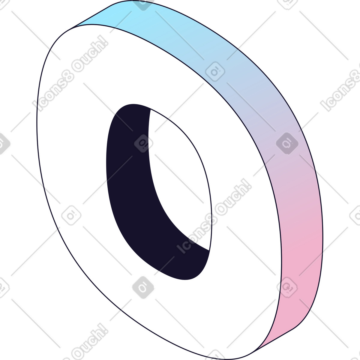 Zero number illustration in Node style download in PNG, SVG
