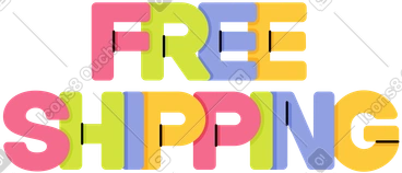 Lettering free shipping text PNG, SVG